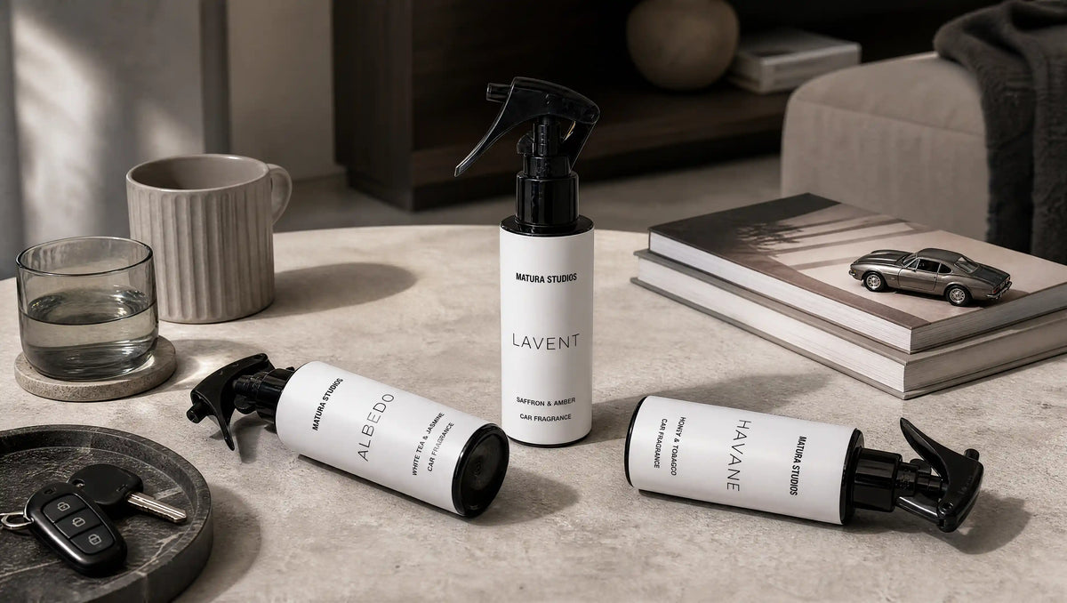 Albedo, Lavent en Havane car fragrances van Matura Studios