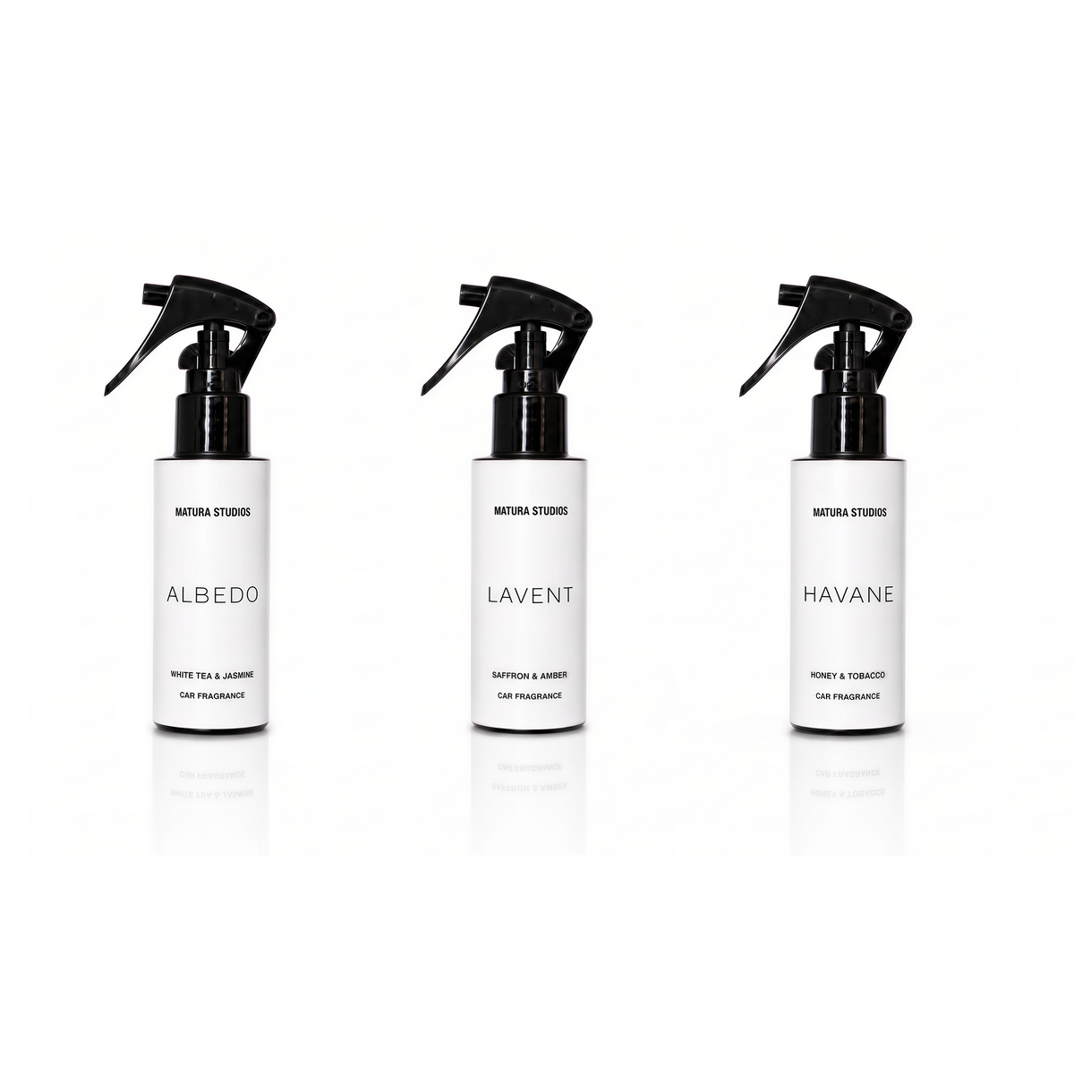 Matura Studios autoparfum set met Albedo, Lavent en Havane